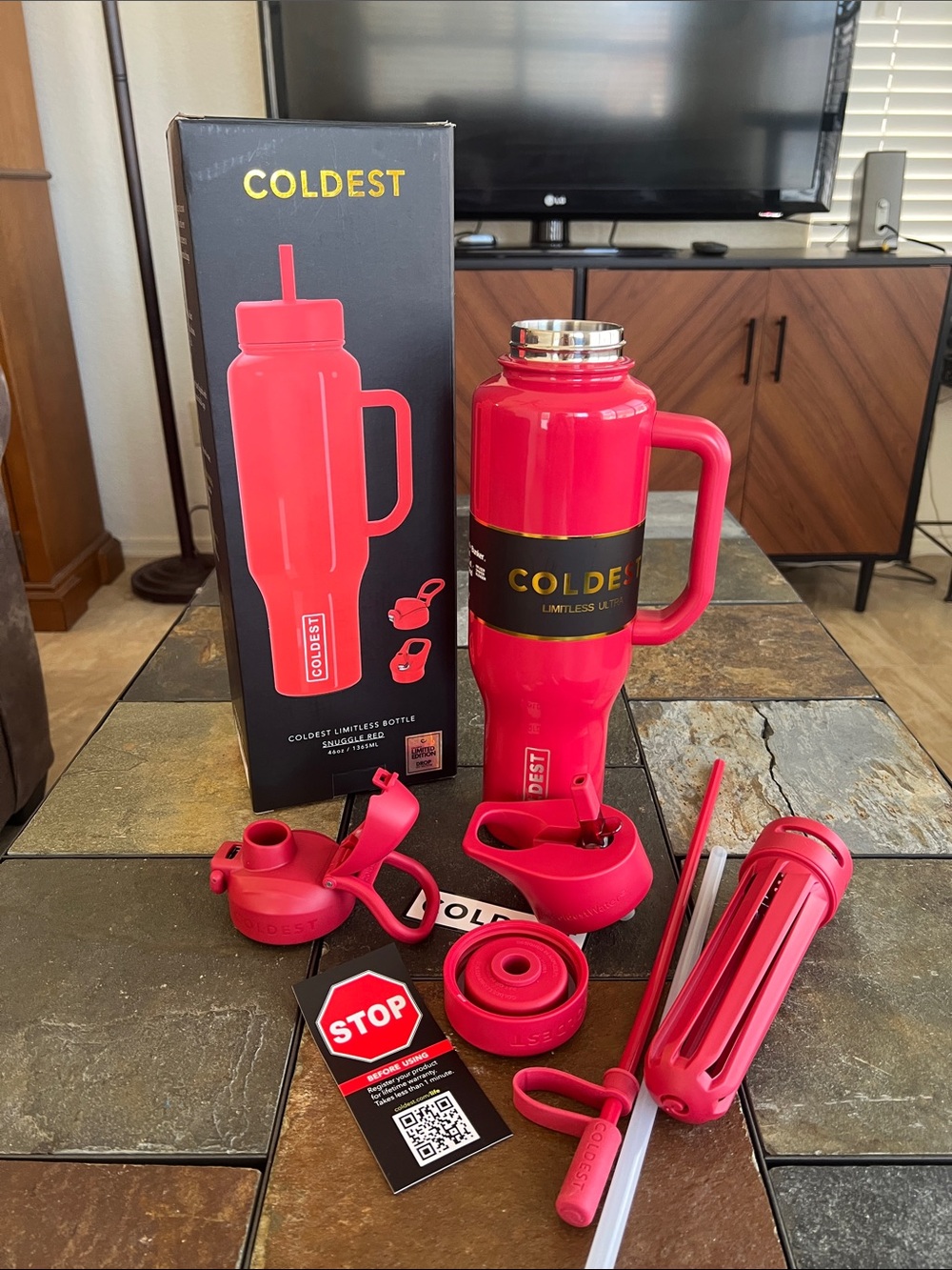 Coldest Limitless Bottle - Snuggle Red - 46oz NEW IN BOX